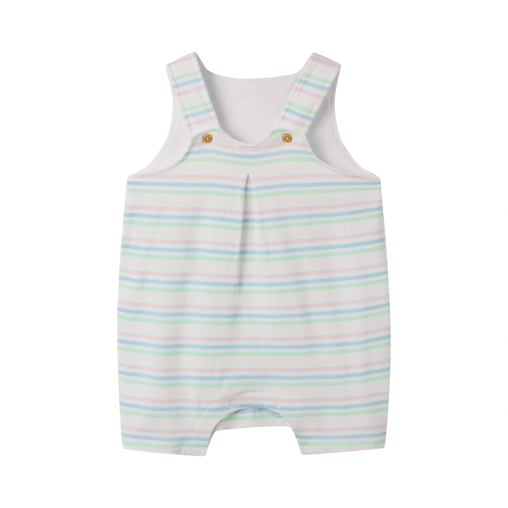 Baby Unisex Stripe Print Jersey Dungarees