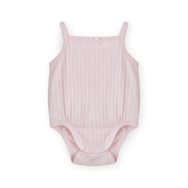 Organic plant-dyed pointelle eyelet camisole bodysuit
