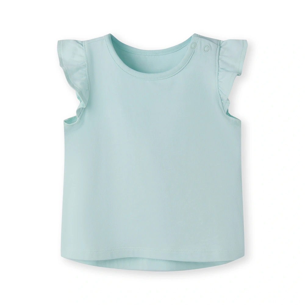 Baby Girl Plant-dyed Ruffle Short Sleeve Tee