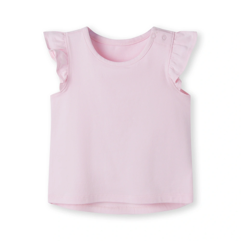 Baby Girl Plant-dyed Ruffle Short Sleeve Tee