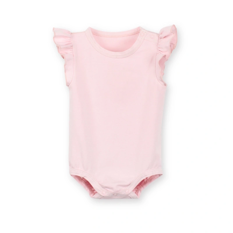 Organic Plant-Dyed Ruffle Sleeve Baby Bodysuit