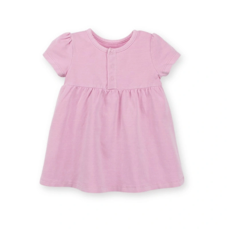Milly Plant-Dyed Organic Cotton Baby Girl Short Sleeve Twirl Dress