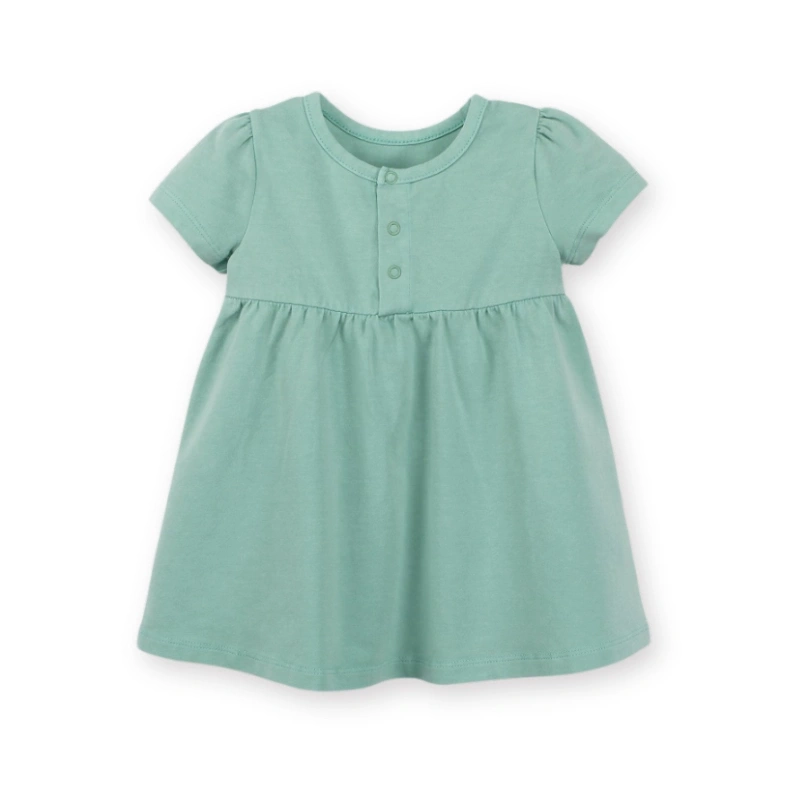 Milly Plant-Dyed Organic Cotton Baby Girl Short Sleeve Twirl Dress
