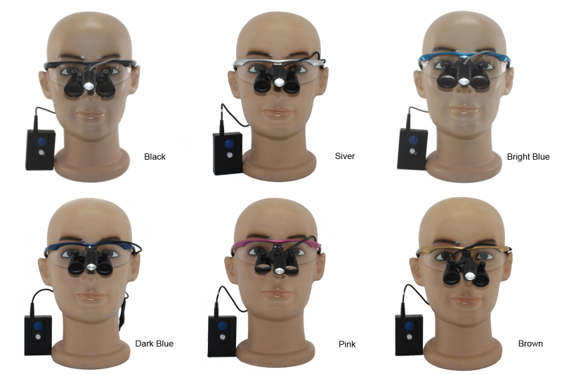 Flip Up dental surgical loupes 2.5x 3.0x 3.5x with Sports frames With LED light  H60