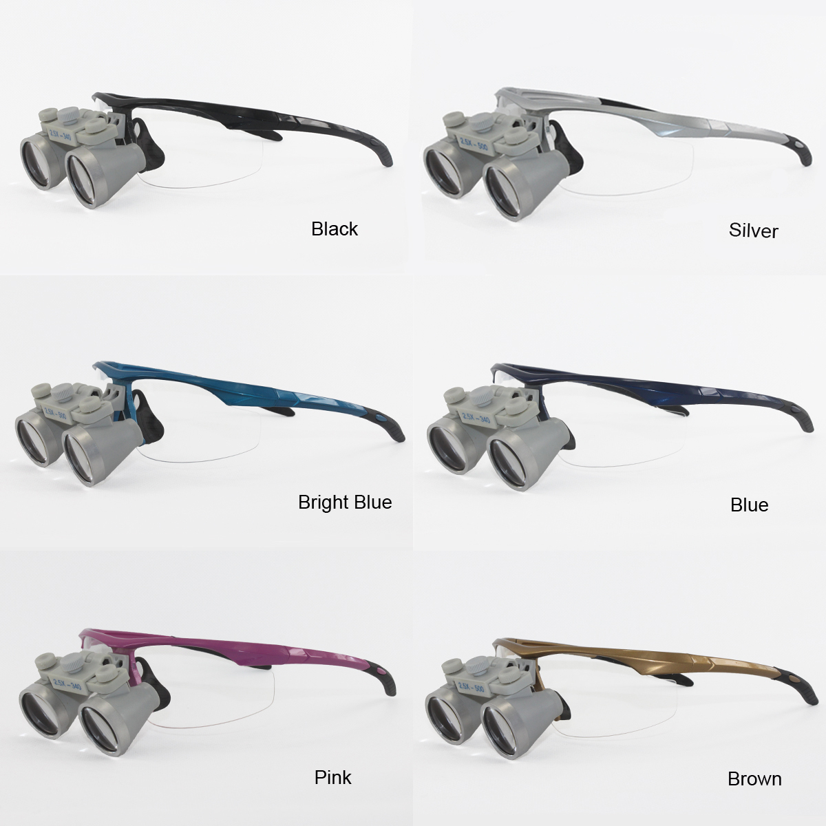 Flip Up dental surgical waterproof loupes 2.5x 3.0x 3.5x Sports Frames With LED light H60