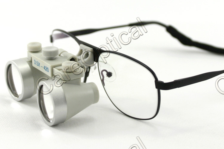 Flip Up Galilean waterproof Loupes 2.5x 3.0x 3.5x  Titanium Frames with LED lights H60