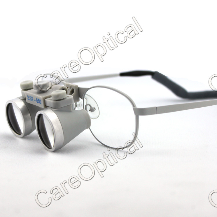 Flip Up Galilean waterproof Loupes 2.5x 3.0x 3.5x  Titanium Frames with LED lights H60