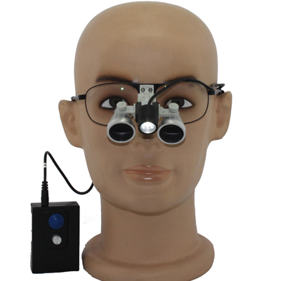 Flip Up Galilean waterproof Loupes 2.5x 3.0x 3.5x  Titanium Frames with LED lights H60