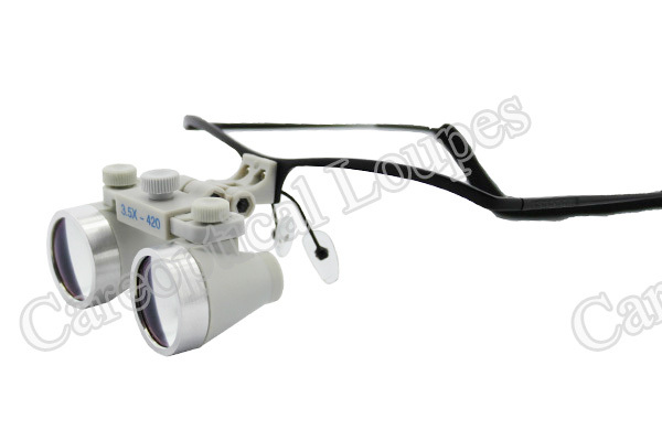 Flip Up waterproof dental surgical loupes 2.5X 3.0X 3.5X With no lens staiinless stell frames with LED Light H60