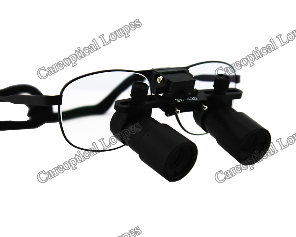 Flip Up Prismatic Loupes 3.0x-8.0x with Titanium Frames with LED headlight H60