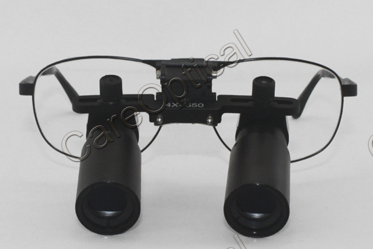 Flip Up Prismatic Loupes 3.0x-8.0x with Titanium Frames with LED headlight H60