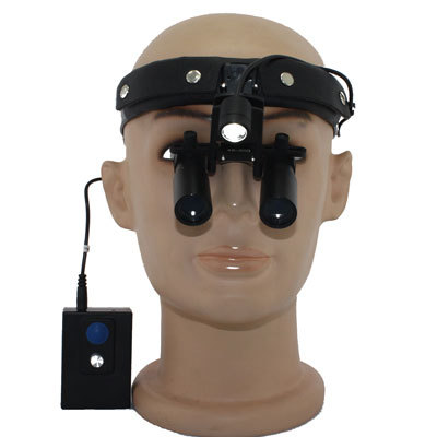 Headbnd Prismatic dental surgical loupes 3.0x -8.0X with LED light H60