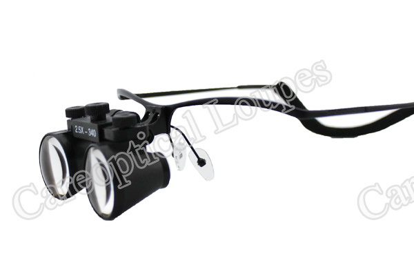 Flip Up dental surgical loupes 2.5X 3.0X 3.5X With no lens staiinless stell frames with LED light H60