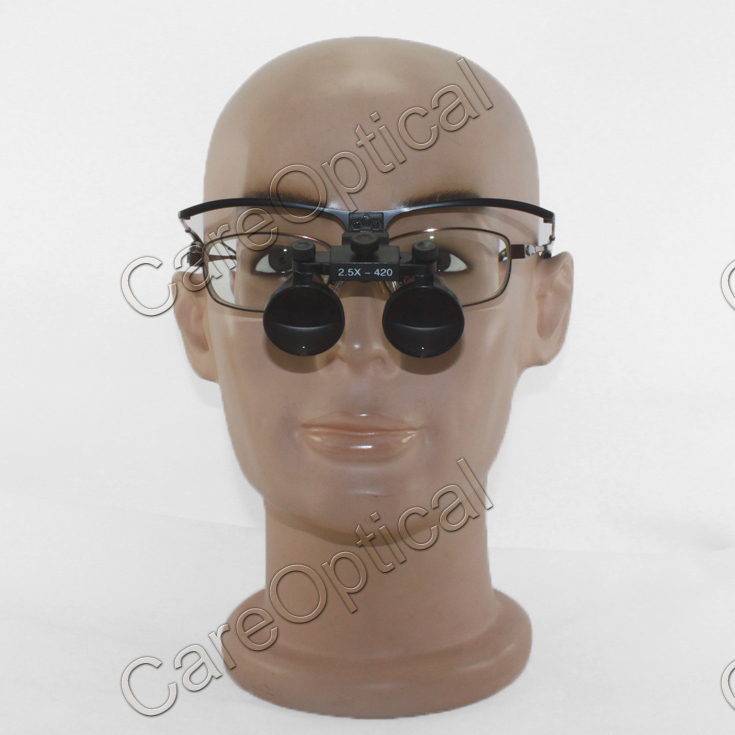 Flip Up waterproof dental surgical loupes 2.5X 3.0X 3.5X With no lens staiinless stell frames with LED Light H60