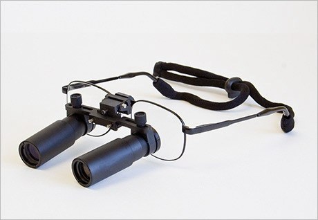 Flip Up Prismatic Loupes 3.0x-8.0x with Titanium Frames with LED headlight H60