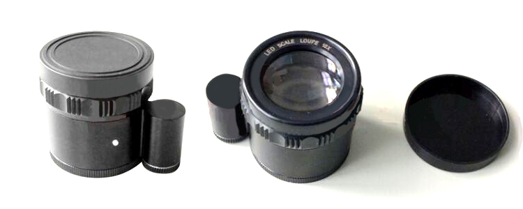 Adjustable focus loupe with LED light illumination  C-6804 series with different glass reticles 