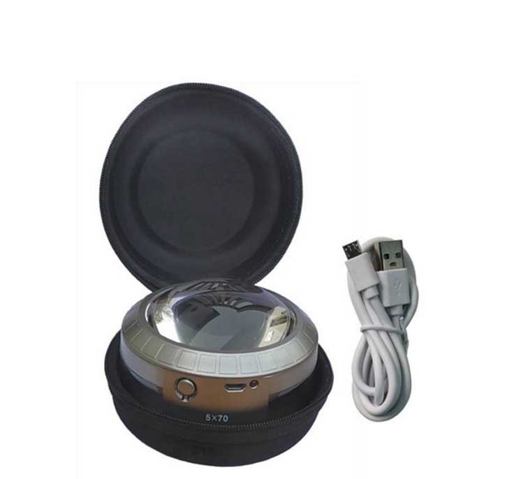 Super quality recharger LED Dome magnifier 5X C-6932 Aspheric lens