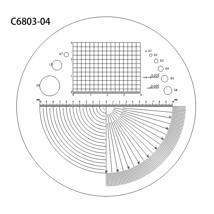 Adjustable focus loupe with LED light illumination  C-6804 series with different glass reticles 