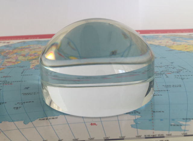 Dome Paperweight crystal K9 optical glasses magnifier 6x  C-9011