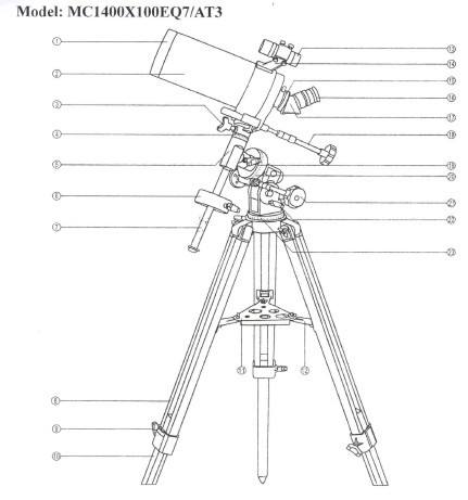 Telescope MC1400x100EQ7/AT3