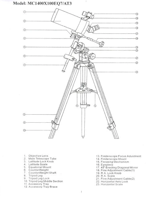 Telescope MC1400x100EQ7/AT3