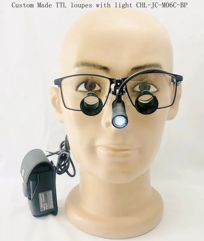 New custom made TTL loupes dental loupes surgical loupes medical loupes with LED Light CHL-JC-M06C-BP