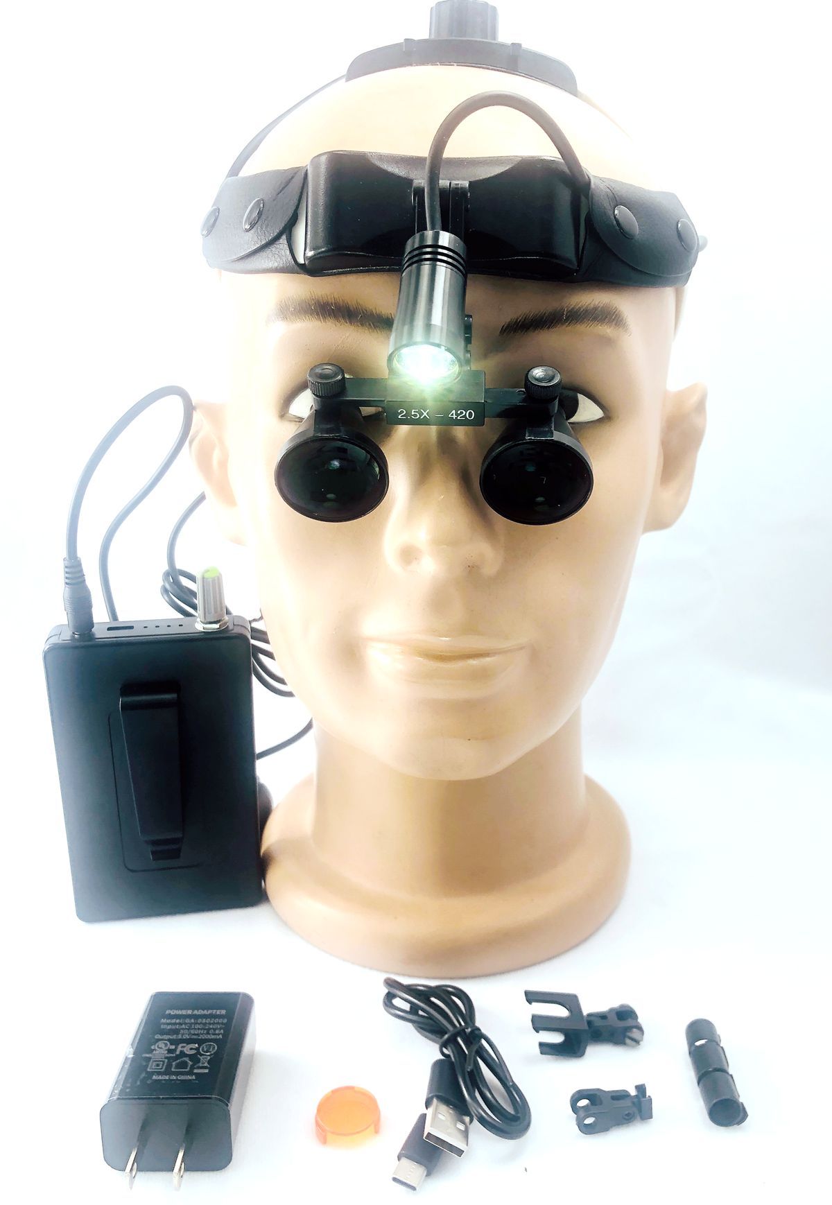 Headband medical lamps CHL-M08P-CP-H with  Dental Surgical loupes 2.5x 3.0x 3.5X
