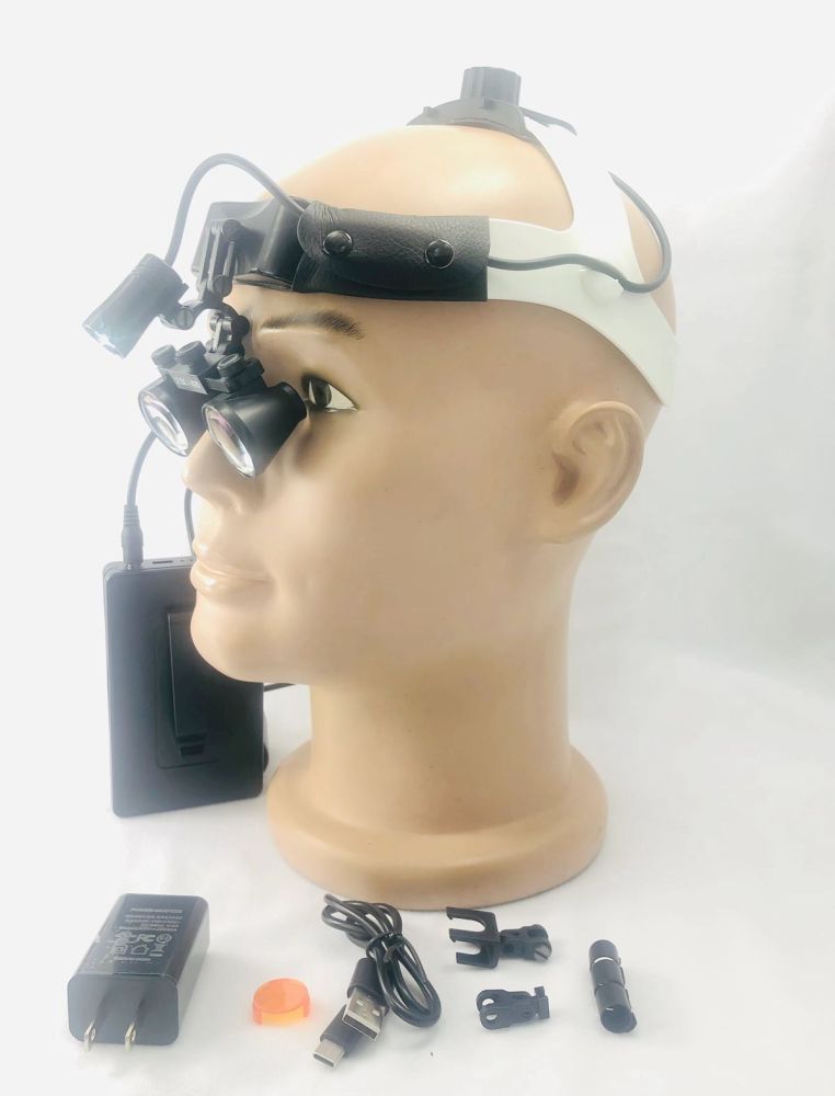 Headband medical lamps H-CHL-M08P-CP  with  Dental Surgical loupes 2.5x 3.0x 3.5X