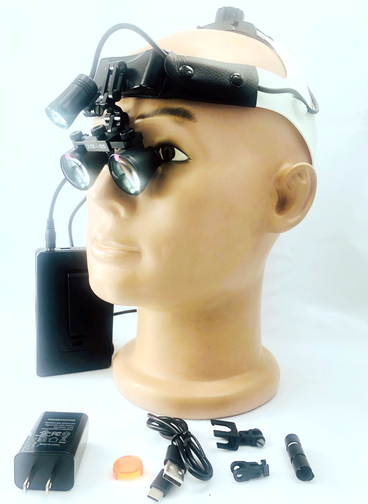 Headband medical lamps CHL-M08P-CP-H with  Dental Surgical loupes 2.5x 3.0x 3.5X
