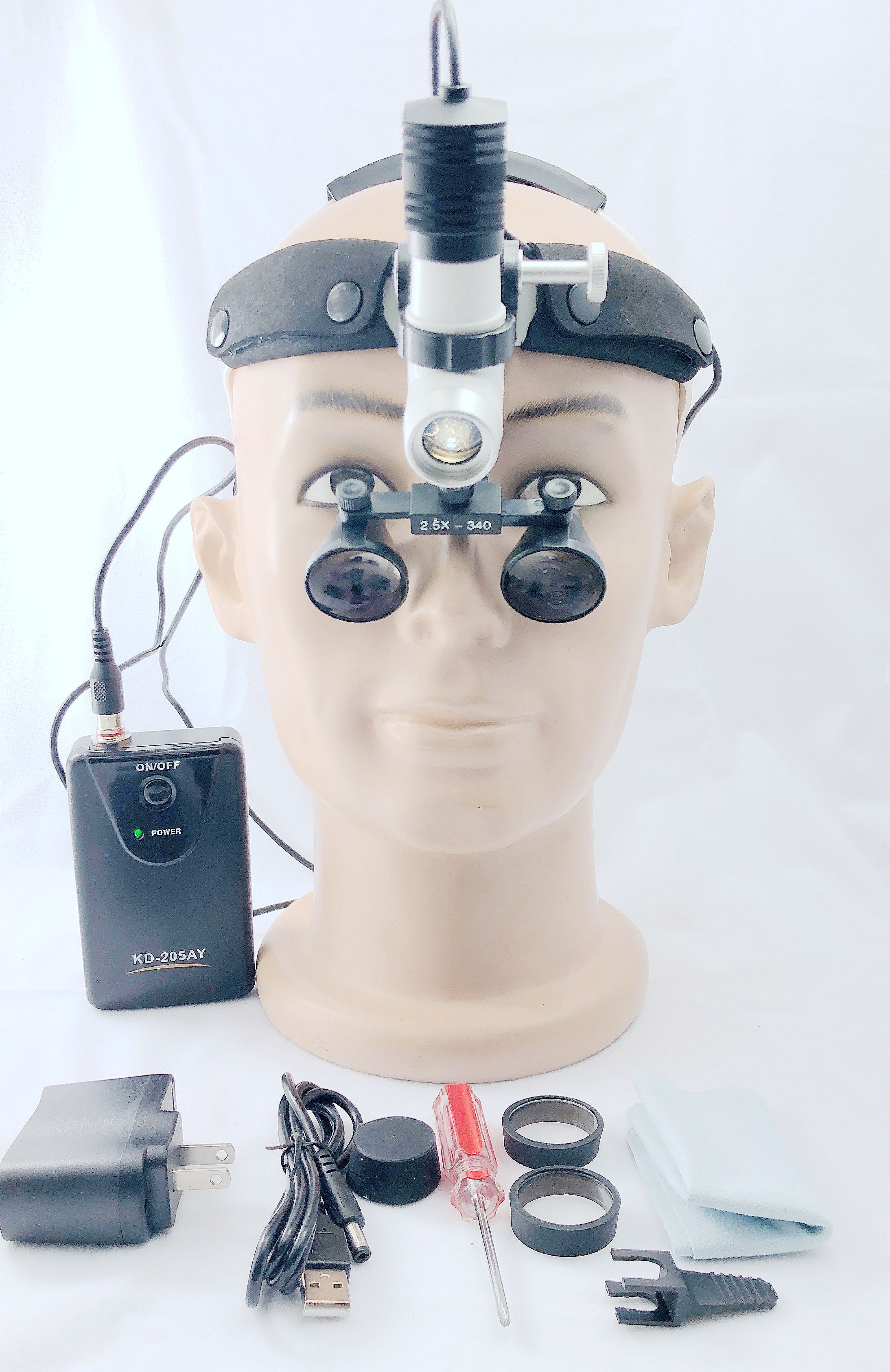 Headband Medical Lamps CKD205AY-1 with Galilean Dental surgical Loupes 2.5X 3.0X 3.5X