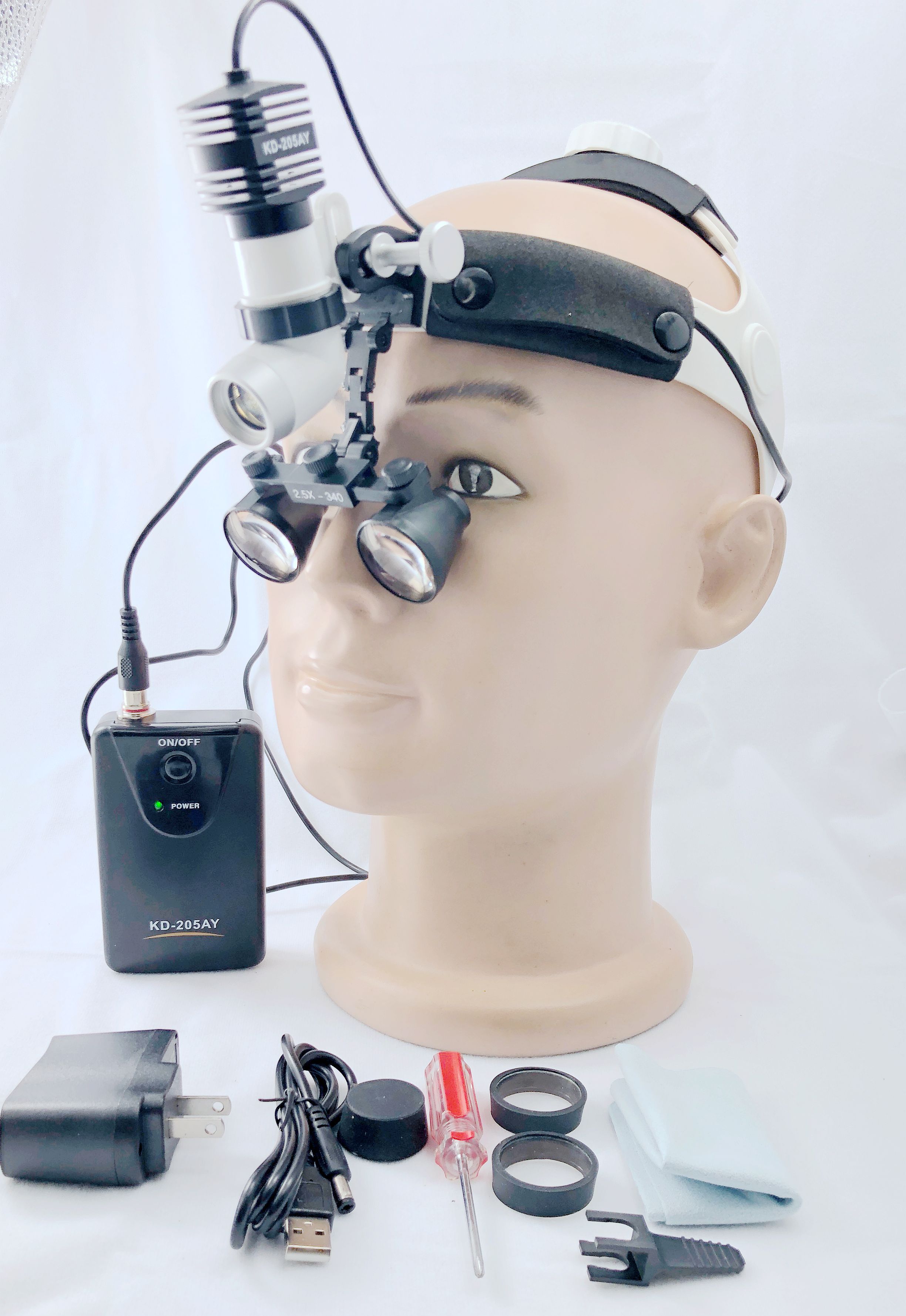 Headband Medical Lamps CKD205AY-1 with Galilean Dental surgical Loupes 2.5X 3.0X 3.5X