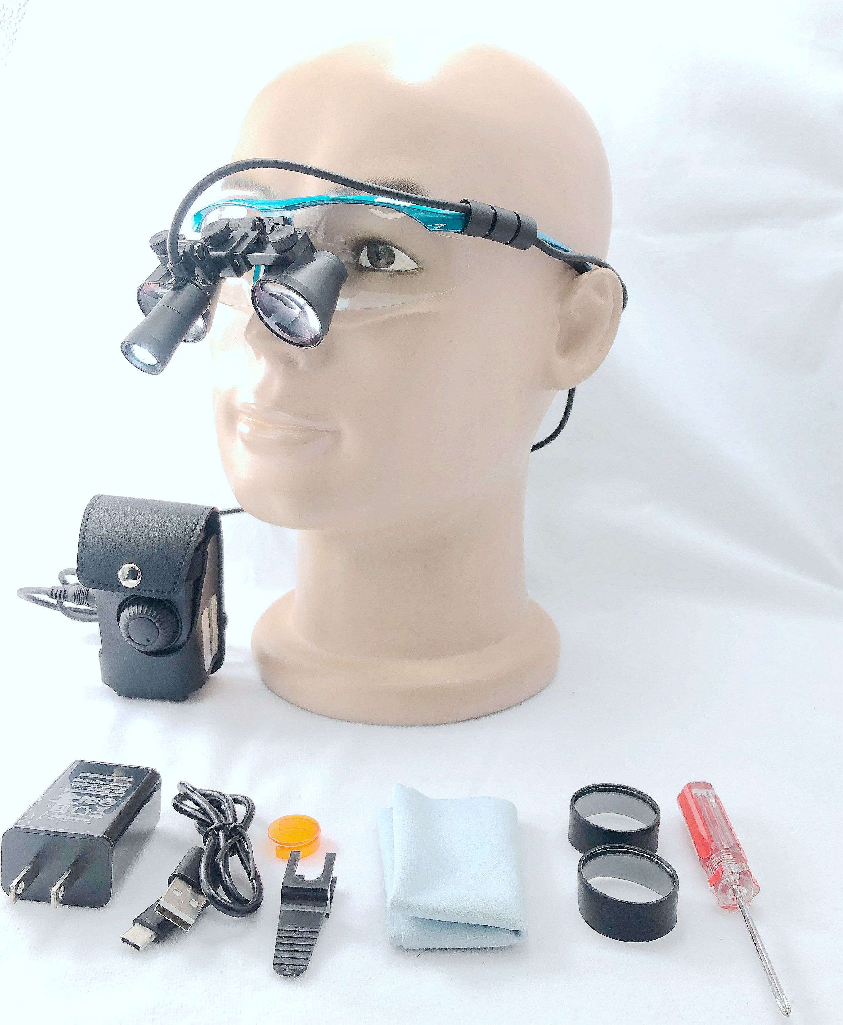 CAREOPTIK flip up dental surgical loupes with medical lights