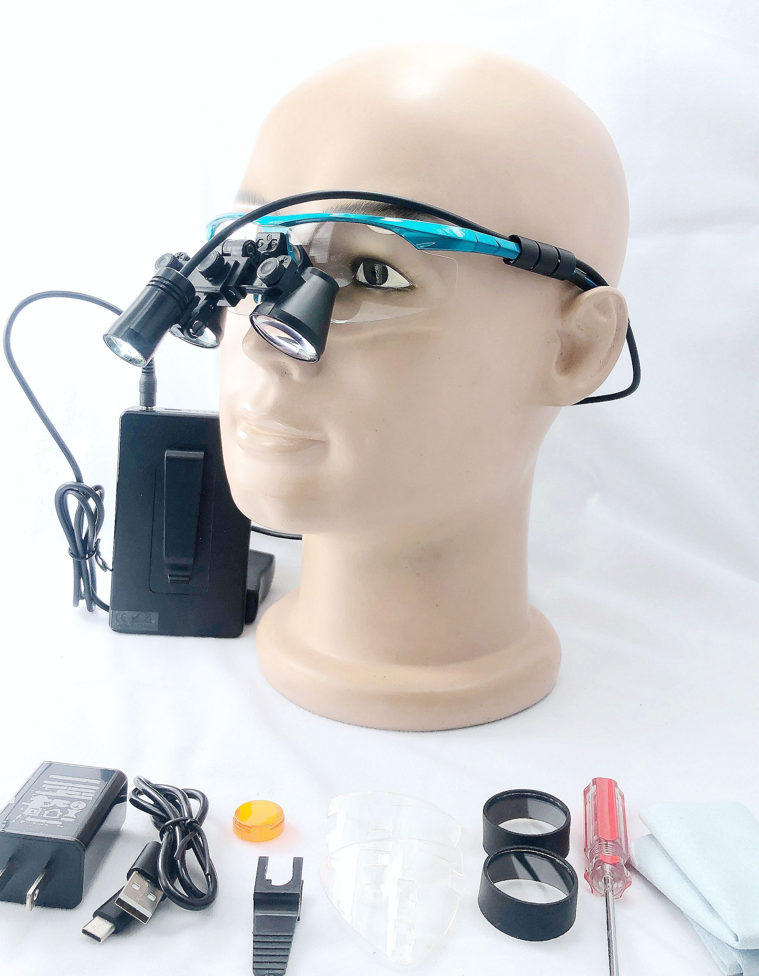 CHL medical light CHL-JC-M08P-CP with Flip Up dental surgical loupes  2.5x 3.0x 3.5x with Sports frames
