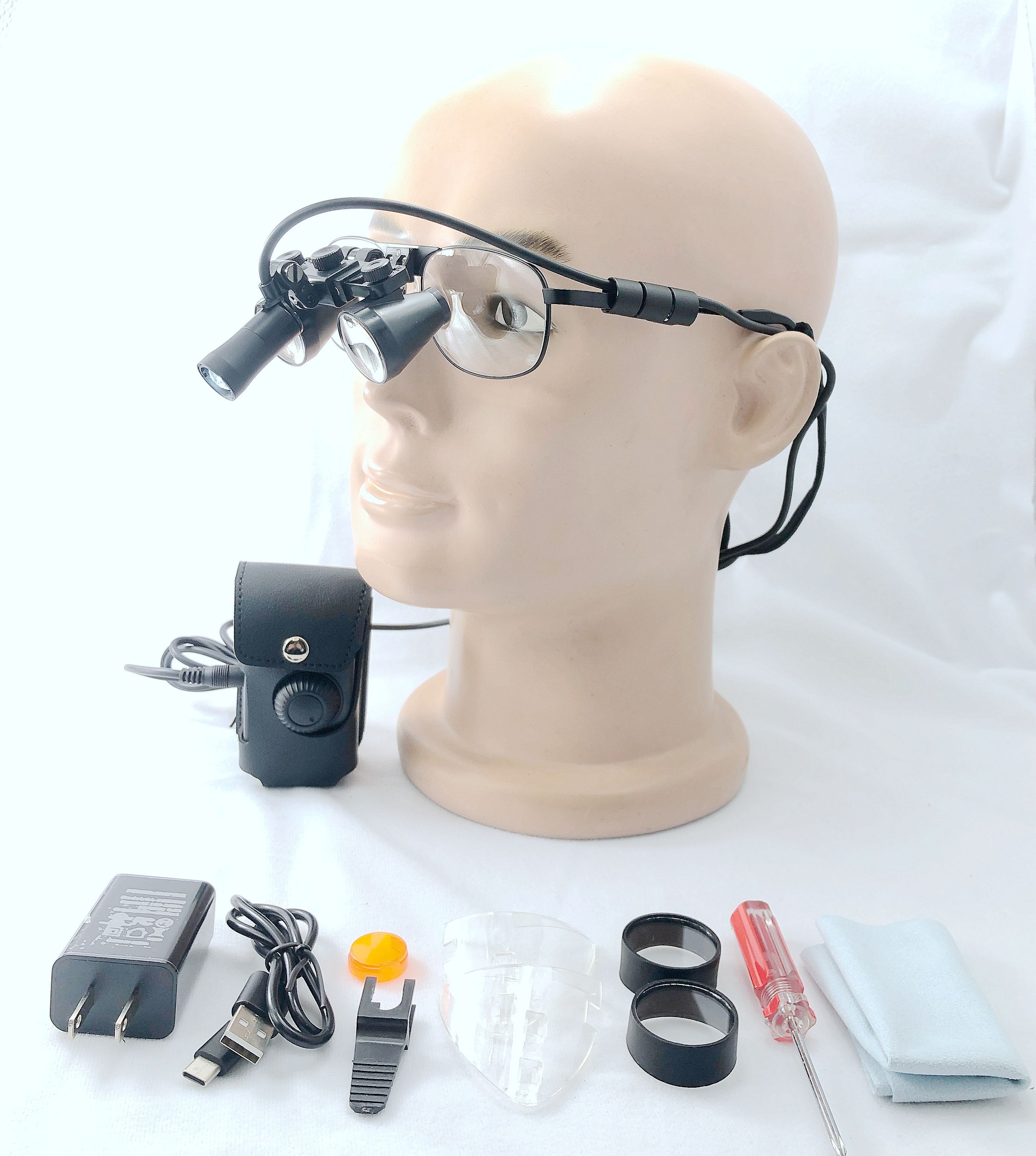 Medical light CHL-JC-M06C-BP With Flip Up dental surgical loupes  2.5x 3.0x 3.5x Titanium  frames 