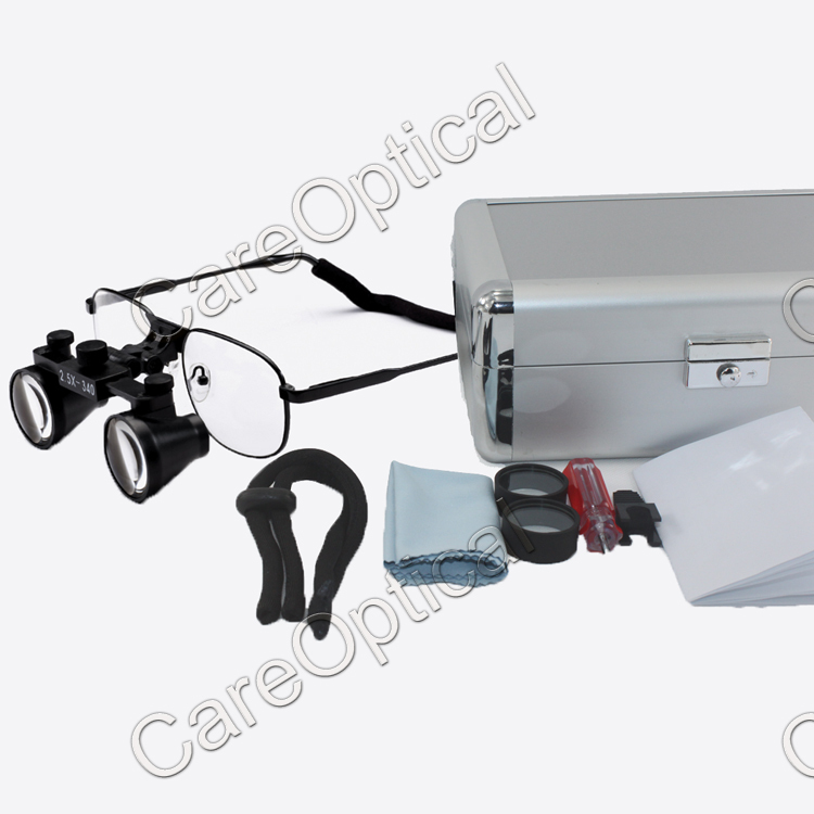 High quality CHL medical light CHL-JC-M06C-BP with Flip Up dental surgical loupes  2.5x 3.0x 3.5x with Titanium  frames 