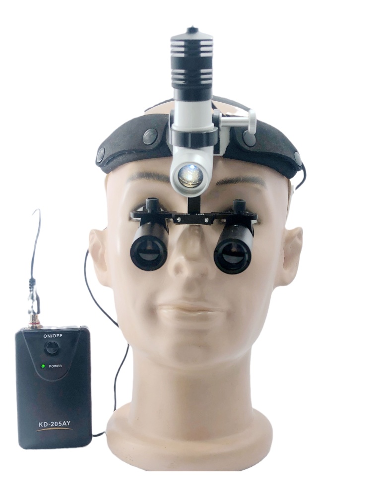 Heaband Surgical  LED lights CKD205AY-1 with Prisnatic dental surgical loupes 3.0X-8.0X