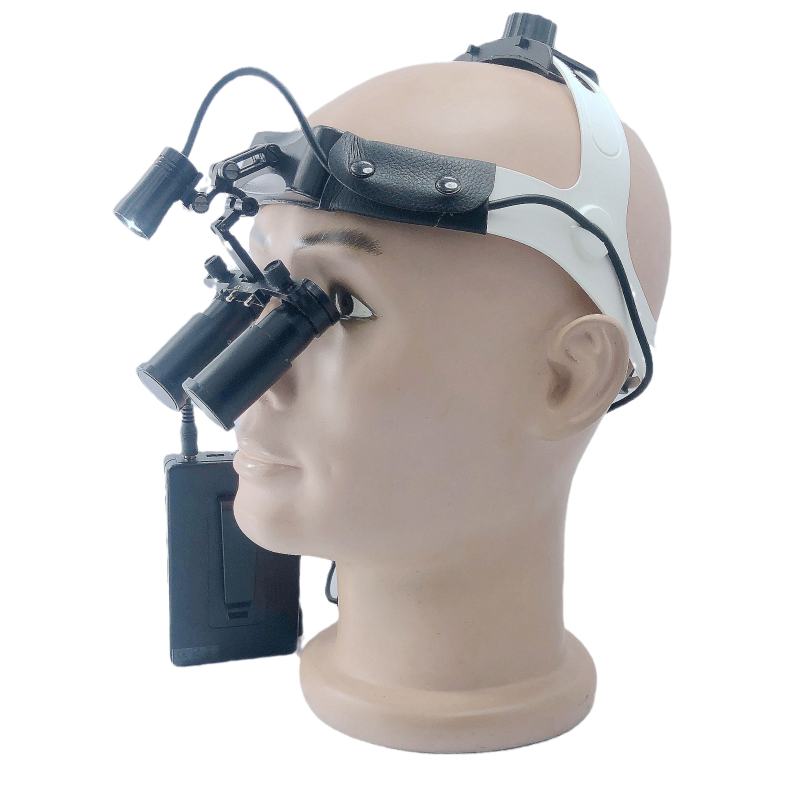 New desinging Headband medical lamps CHL-M08P-CP-H  with  Prismatic Dental Surgical loupes 3.0X-8.0X