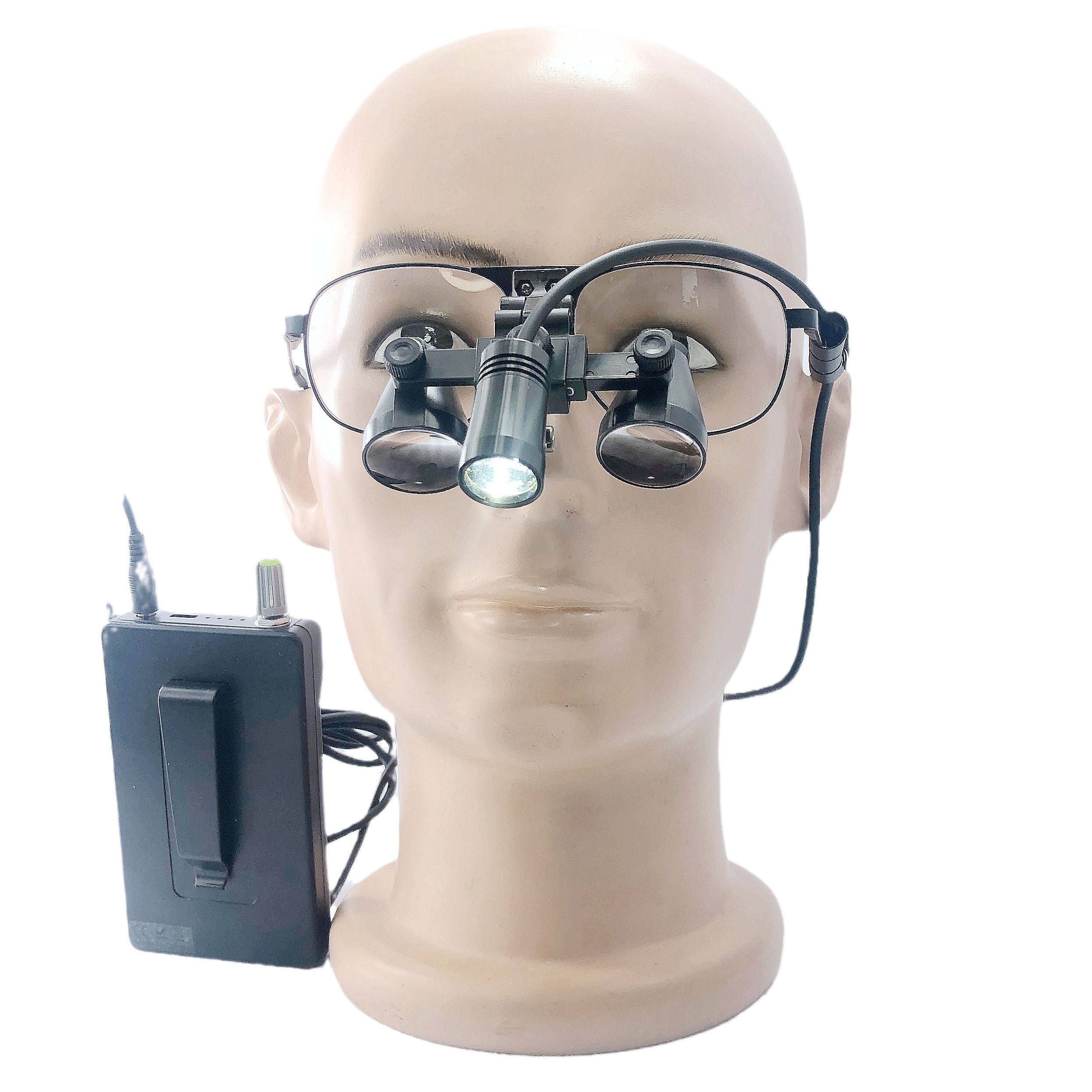  CHL medical light CHL-JC-M08P-CP with Flip Up dental surgical loupes  2.5x 3.0x 3.5x Titanium  frames 