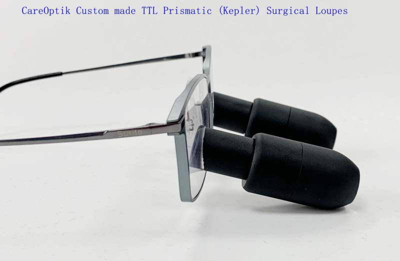Custom Made TTL Prismatic (Kepler) Surgical Loupes 4.0X 5.0X 6.0X With Titanium Frames