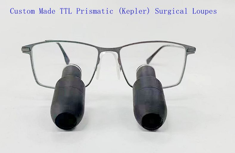 Custom Made TTL Prismatic (Kepler) Surgical Loupes 4.0X 5.0X 6.0X With Titanium Frames