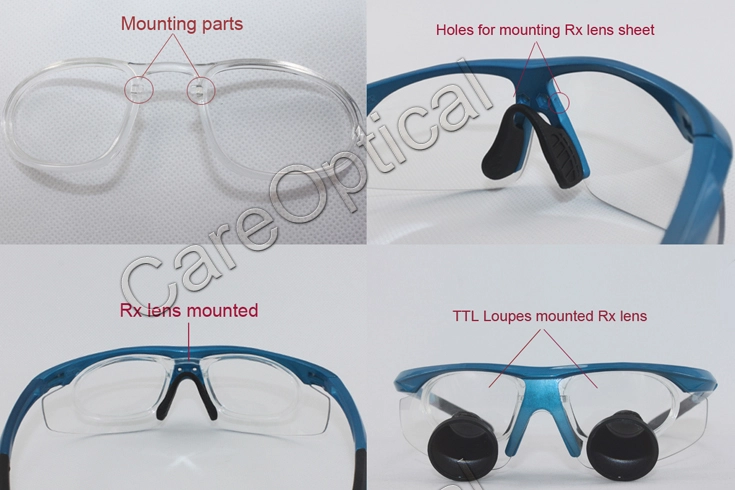Moungint Prescription lens for TTL loupes H series Sportsa frame