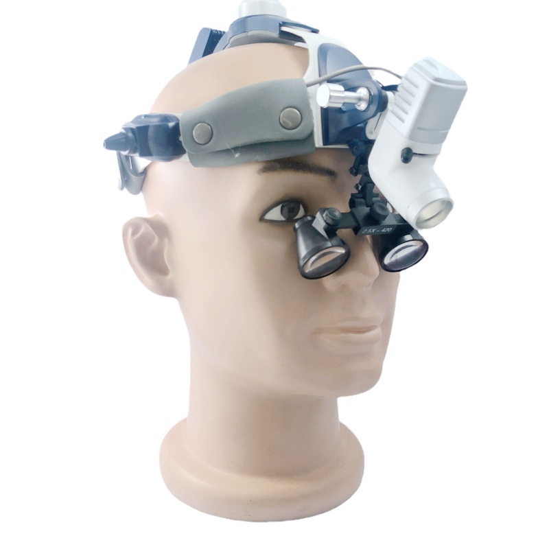 Headband Surgical LED light CKD205AY-2 with Galilean Loupes 2.5X 3.0X 3.5X  5W  (cordless)    2 pieces  battery