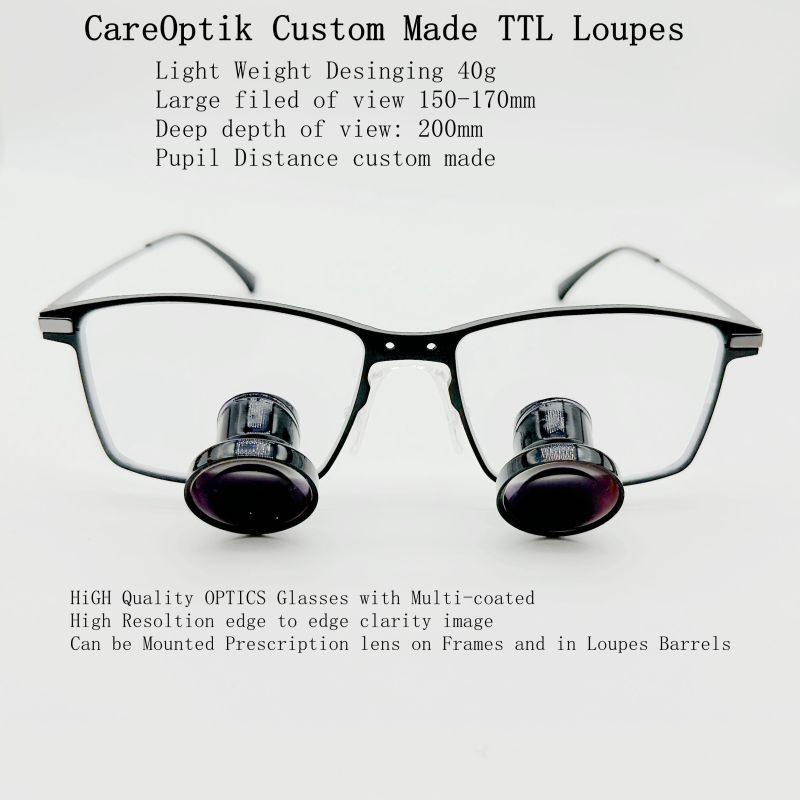 New designing Slim Custom Made TTL dental loupes surgical loupes Medical Magnifying glasses 2.5x 3.0x 3.5x Al-Mg Frames