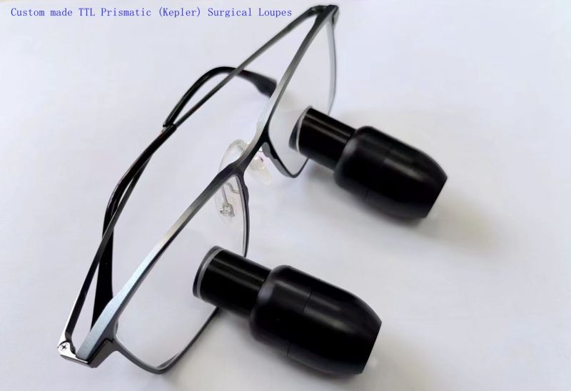 Custom Made TTL Prismatic (Kepler) Surgical Loupes 4.0X 5.0X 6.0X With Titanium Frames