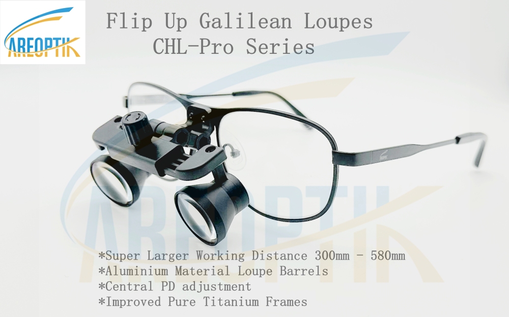 New Flip Up dental loupes surgical Loupes 2.5x 3.0x 3.5x with Titanium Frames CHL-Pro series