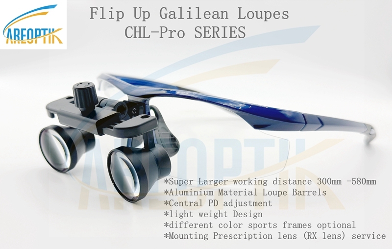 New Flip Up dental loupes surgical loupes 2.5x 3.0x 3.5x with Sports frames CHL-Pro serie