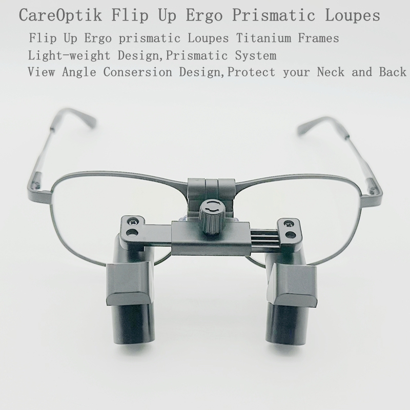 CareOptik Flip Up Ergo Prismatic Dental Surgical Loupes 3.5x 4.5x 5.5x 6.5x