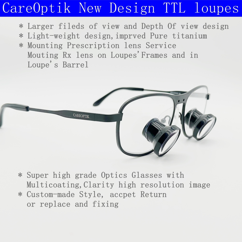 New Design Custom-Made TTL Dental loupes Surgical loupes Medical Magnifying Glasses 2.5x 3.0x 3.5x Titanium Frames