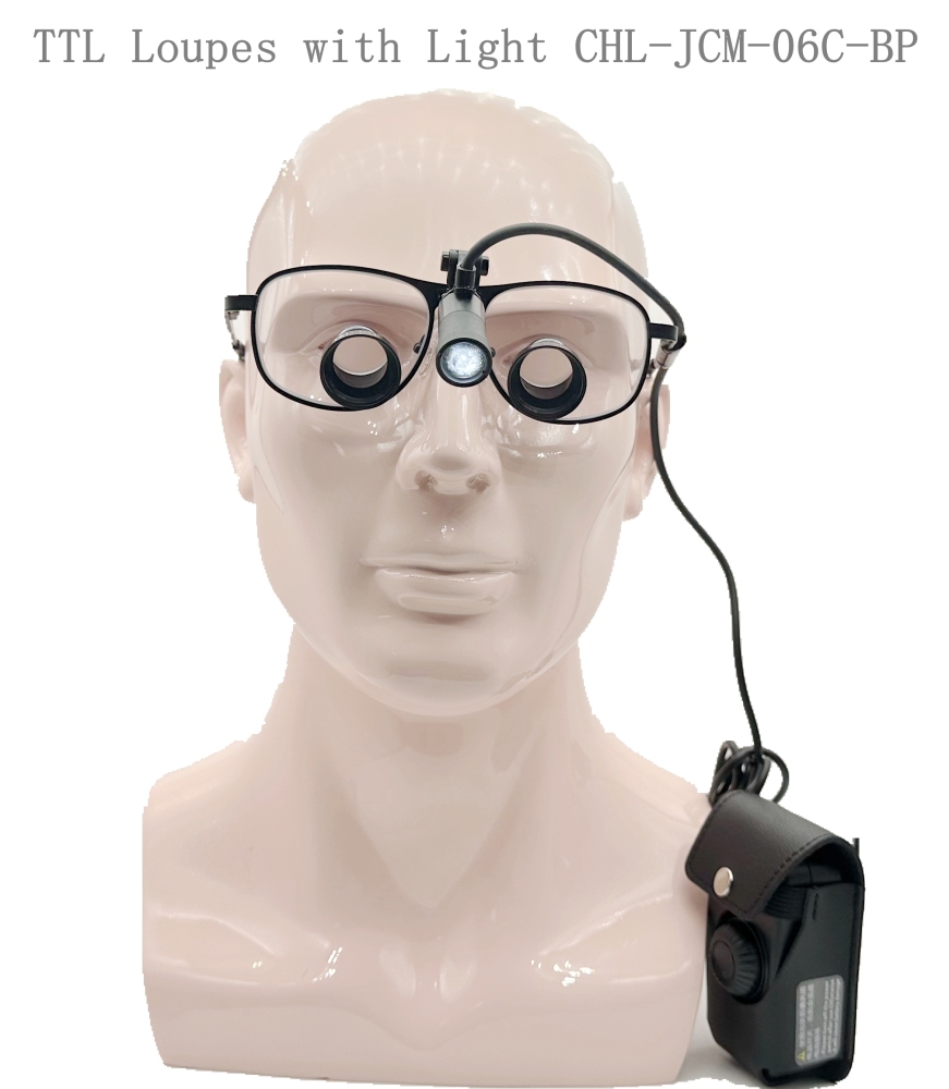 New custom made TTL loupes dental loupes surgical loupes medical loupes with LED Light CHL-JC-M06C-BP