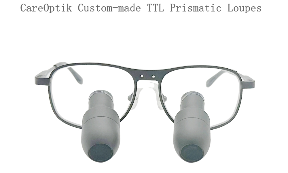 Careoptik Custom-Made TTL Prismatic (Kepler) Dental Surgical Loupes 4.0X 5.0X 6.0X With Titanium Frames